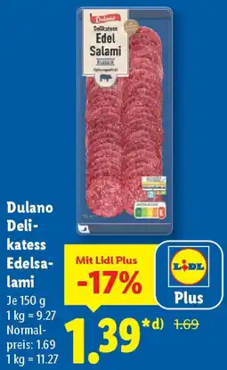 Lidl Dulano Delikatess Edelsalami Angebot