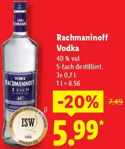 Lidl Rachmaninoff Vodka Angebot
