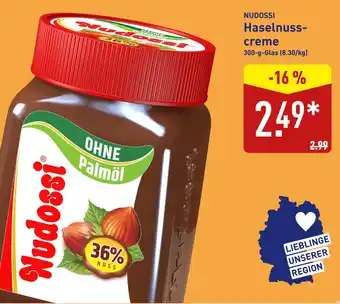 Aldi Nord NUDOSSI Haselnusscreme Angebot