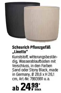 OBI Scheurich Pflanzgefäß ,,Linetto" Angebot