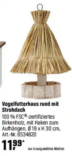 OBI Vogelfutterhaus rund mit Strohdach Angebot