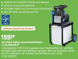 OBI LUX-TOOLS Elektro-Leisewalzenhäcksler ,,E-LH-2800/45 B" Angebot