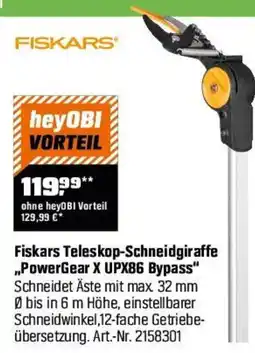 OBI Fiskars Teleskop-Schneidgiraffe ,,PowerGear X UPX86 Bypass" Angebot