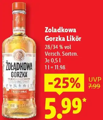 Lidl Zoladkowa Gorzka Likör Angebot