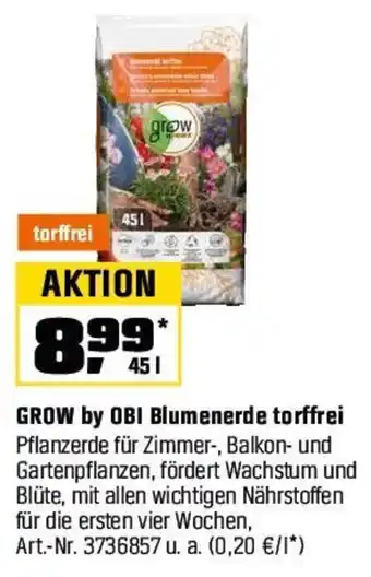 OBI GROW by OBI Blumenerde torffrei Angebot