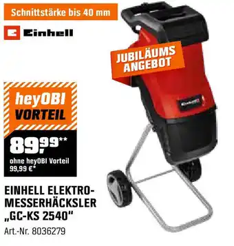 OBI EINHELL ELEKTRO- MESSERHÄCKSLER "GC-KS 2540" Angebot