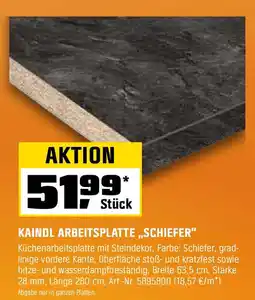 OBI KAINDL ARBEITSPLATTE „SCHIEFER" Angebot