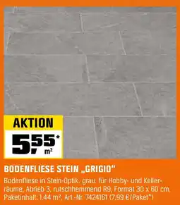 OBI BODENFLIESE STEIN „GRIGIO" Angebot