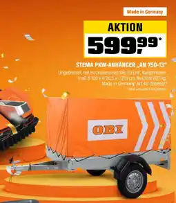 OBI STEMA PKW-ANHÄNGER „,AN 750-13" Angebot