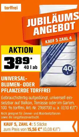OBI UNIVERSAL- BLUMEN-ODER PFLANZERDE TORFFREI Angebot