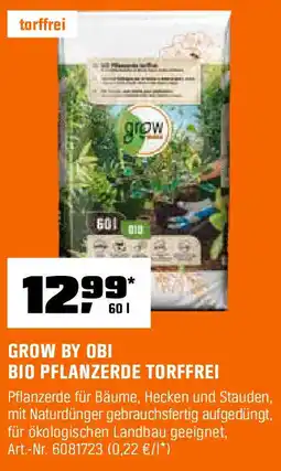 OBI GROW BY OBI BIO PFLANZERDE TORFFREI Angebot