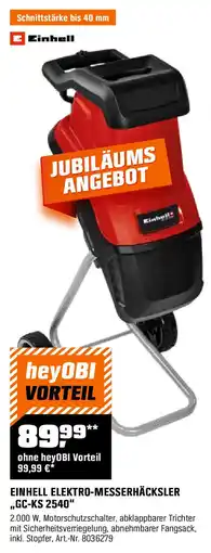 OBI EINHELL ELEKTRO-MESSERHÄCKSLER ,,GC-KS 2540" Angebot