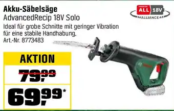 OBI BOSCAkku-Säbelsäge Advanced Recip 18V Solo Angebot