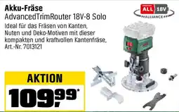 OBI BOSCH Akku-Fräse AdvancedTrim Router 18V-8 Solo Angebot