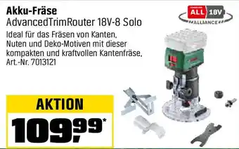 OBI BOSCH Akku-Fräse AdvancedTrim Router 18V-8 Solo Angebot