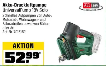 OBI BOSCH Akku-Druckluftpumpe UniversalPump 18V Solo Angebot