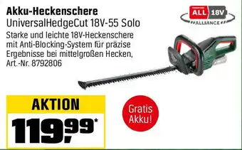 OBI BOSCH Akku-Heckenschere UniversalHedgeCut 18V-55 Solo Angebot