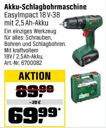 OBI BOSCH Akku-Schlagbohrmaschine EasyImpact 18 V-38 mit 2,5 Ah-Akku Angebot