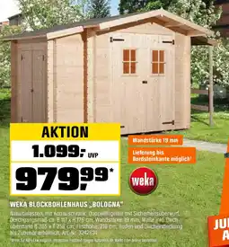 OBI weka BLOCKBOHLENHAUS ,,BOLOGNA" Angebot
