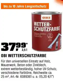 OBI OBI WETTERSCHUTZFARBE Angebot