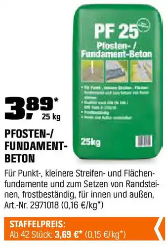 OBI Pfosten-/ Fundament-Beton Angebot