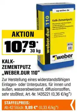 OBI weber KALK- ZEMENTPUTZ ,,WEBER.DUR 110" Angebot