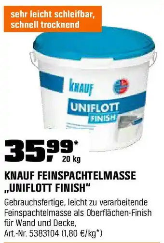 OBI KNAUF FEINSPACHTELMASSE ,,UNIFLOTT FINISH" Angebot