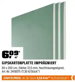 OBI GIPSKARTONPLATTE IMPRÄGNIERT Angebot