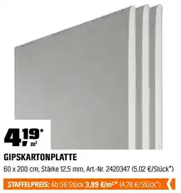 OBI GIPSKARTONPLATTE Angebot