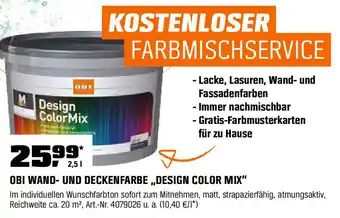 OBI OBI WAND- UND DECKENFARBE ,,DESIGN COLOR MIX" Angebot