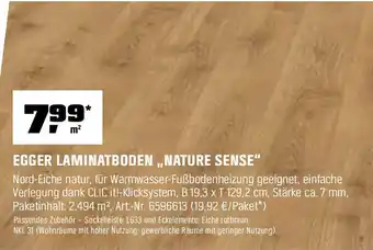 OBI EGGER LAMINATBODEN ,,NATURE SENSE" Angebot