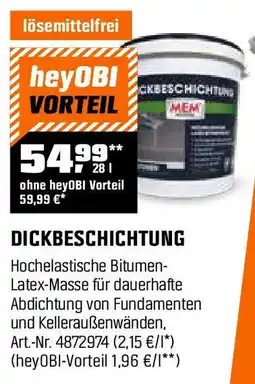 OBI MEM DICKBESCHICHTUNG Angebot