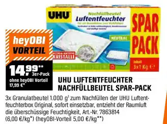 OBI UHU LUFTENTFEUCHTER NACHFÜLLBEUTEL SPAR-PACK Angebot