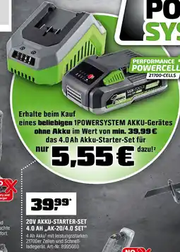 OBI LUX-TOOLS 20V AKKU-STARTER-SET 4.0 AH ,,AK-20/4.0 SET" Angebot