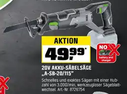 OBI LUX-TOOLS 20V AKKU-SÄBELSÄGE "A-SB-20/115" Angebot