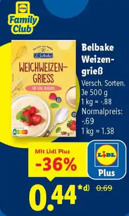 Lidl Belbake Weizengrieẞ Angebot