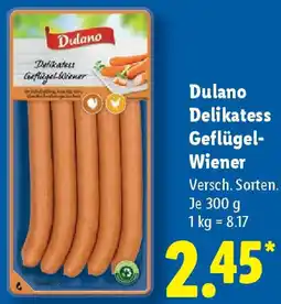 Lidl Dulano Delikatess Geflügel Wiener Angebot