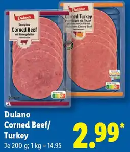 Lidl Dulano Corned Beef/ Turkey Angebot