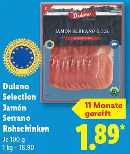 Lidl Dulano Selection Jamón Serrano Rohschinken Angebot