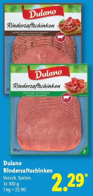 Lidl Dulano Rindersaftschinken Angebot