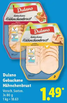 Lidl Dulano Gebackene Hähnchenbrust Angebot