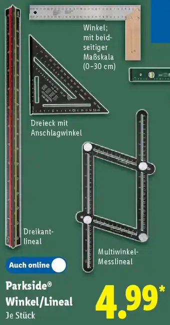 Lidl Parkside Winkel/Lineal Angebot