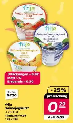 NETTO frija Sahnejoghurt Angebot