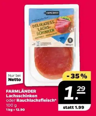 NETTO FARMLÄNDER Lachsschinken oder Rauchlachsfleisch Angebot
