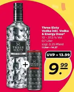 NETTO Three Sixty Vodka inkl. Vodka & Energy Dose Angebot
