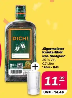 NETTO Jägermeister Kräuterlikör inkl. Shotglas Angebot