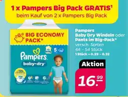 NETTO Pampers Baby Dry Windeln oder Pants im Big-Pack Angebot