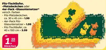 NETTO Filz-Tischläufer, -Platzdeckchen oder 4er-Pack-Glasuntersetzer Angebot