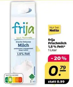 NETTO frija Frischmilch 1,5 % Fett Angebot