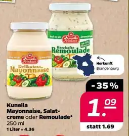 NETTO Kunella Mayonnaise, Salatcreme oder Remoulade Angebot